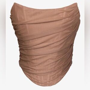 Ruched Brown Corset Top
